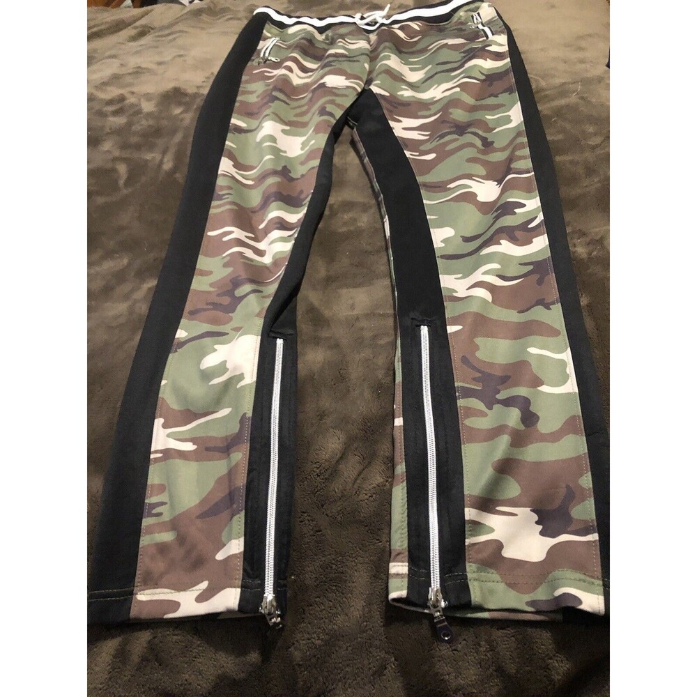 Hudson Drawstring Pants Zip At Ankle Size 2XL Green Camo Joggers